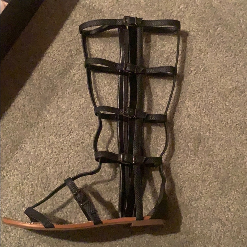 Lace up buckle sandals